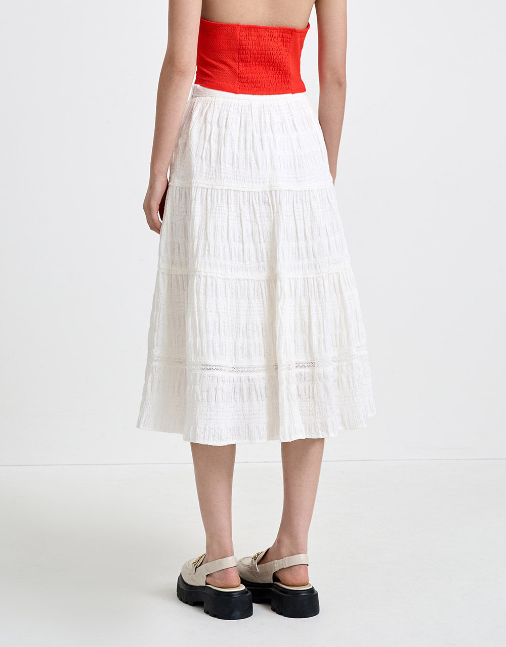 Jacquard Peplum Skirt