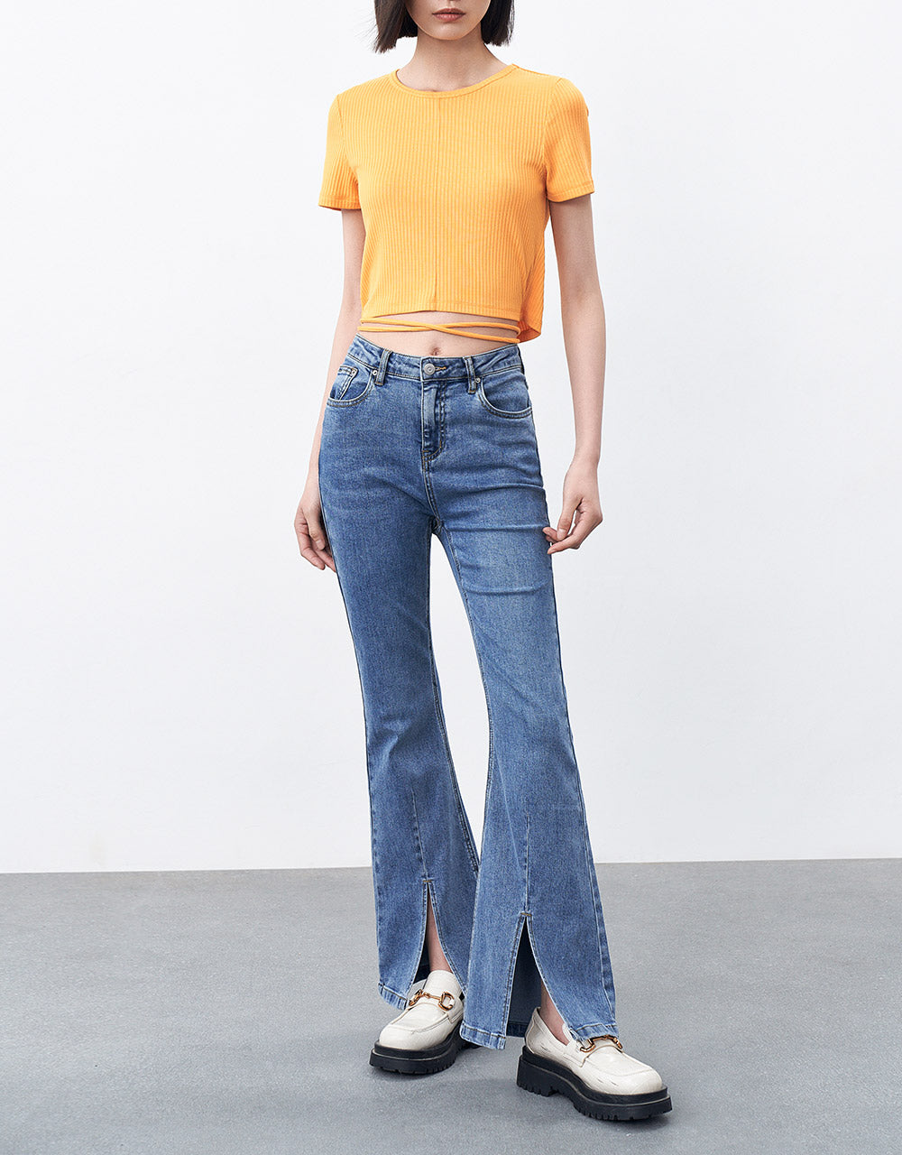 Slit Flare Jeans