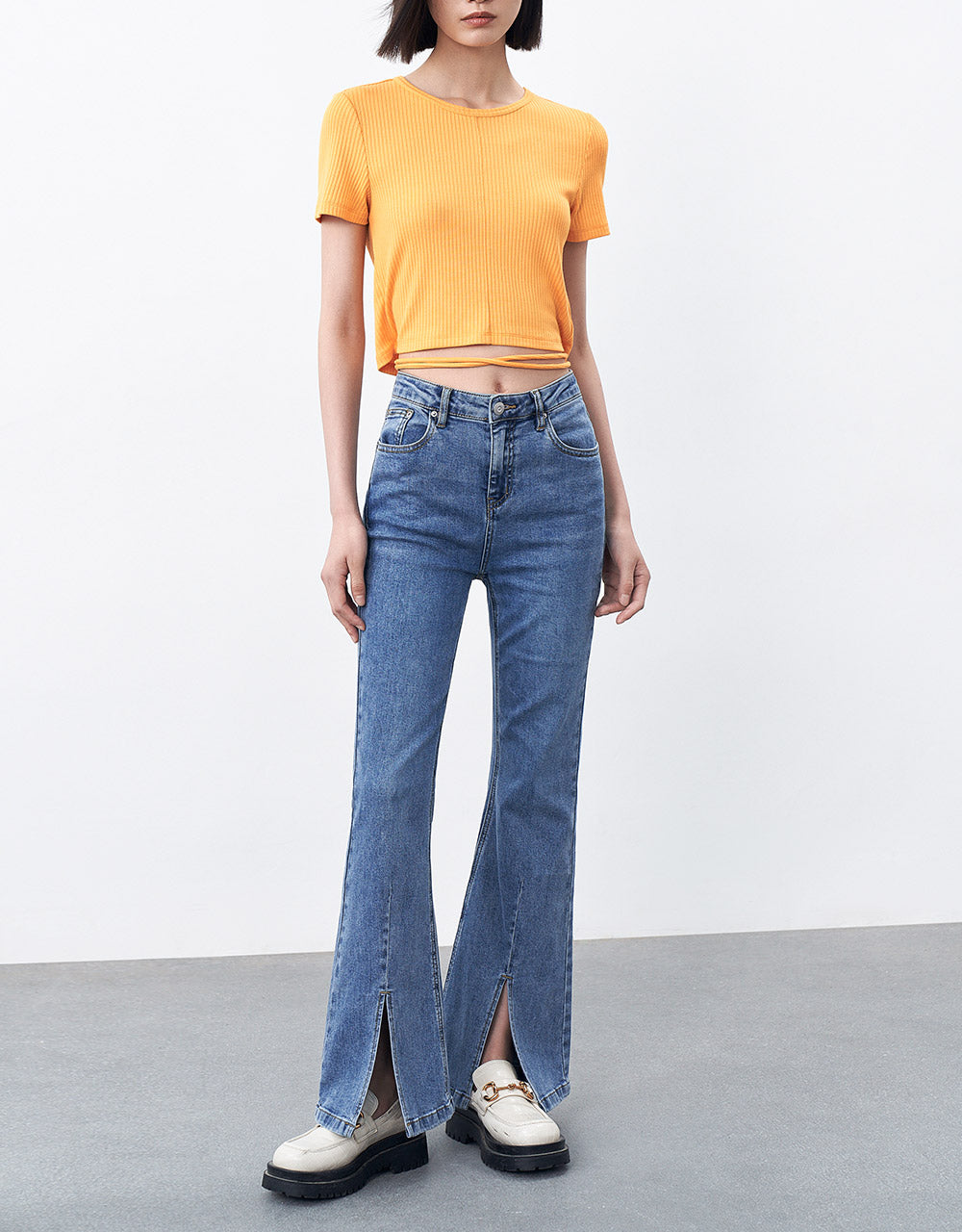 Slit Flare Jeans