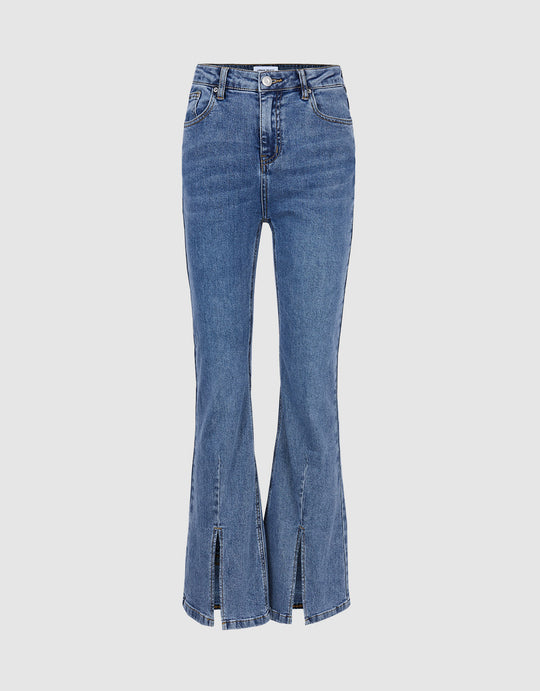 Slit Flare Jeans