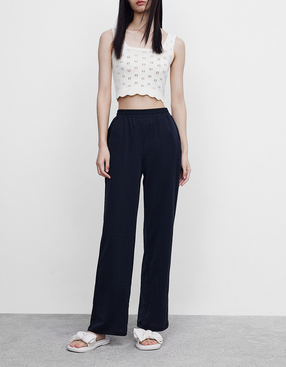 Elastic Waist Knitted Pants