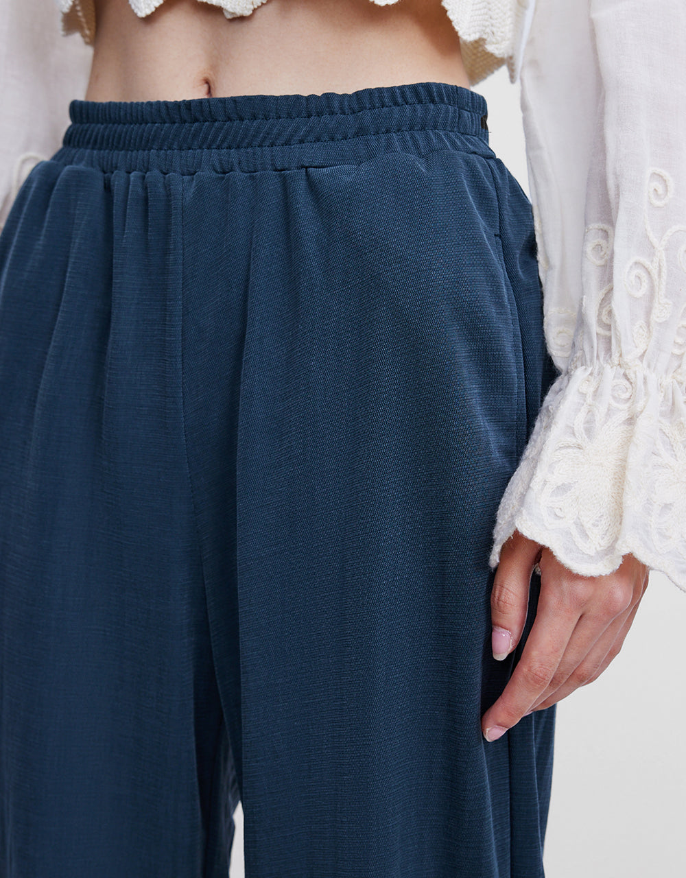 Elastic Waist Knitted Pants