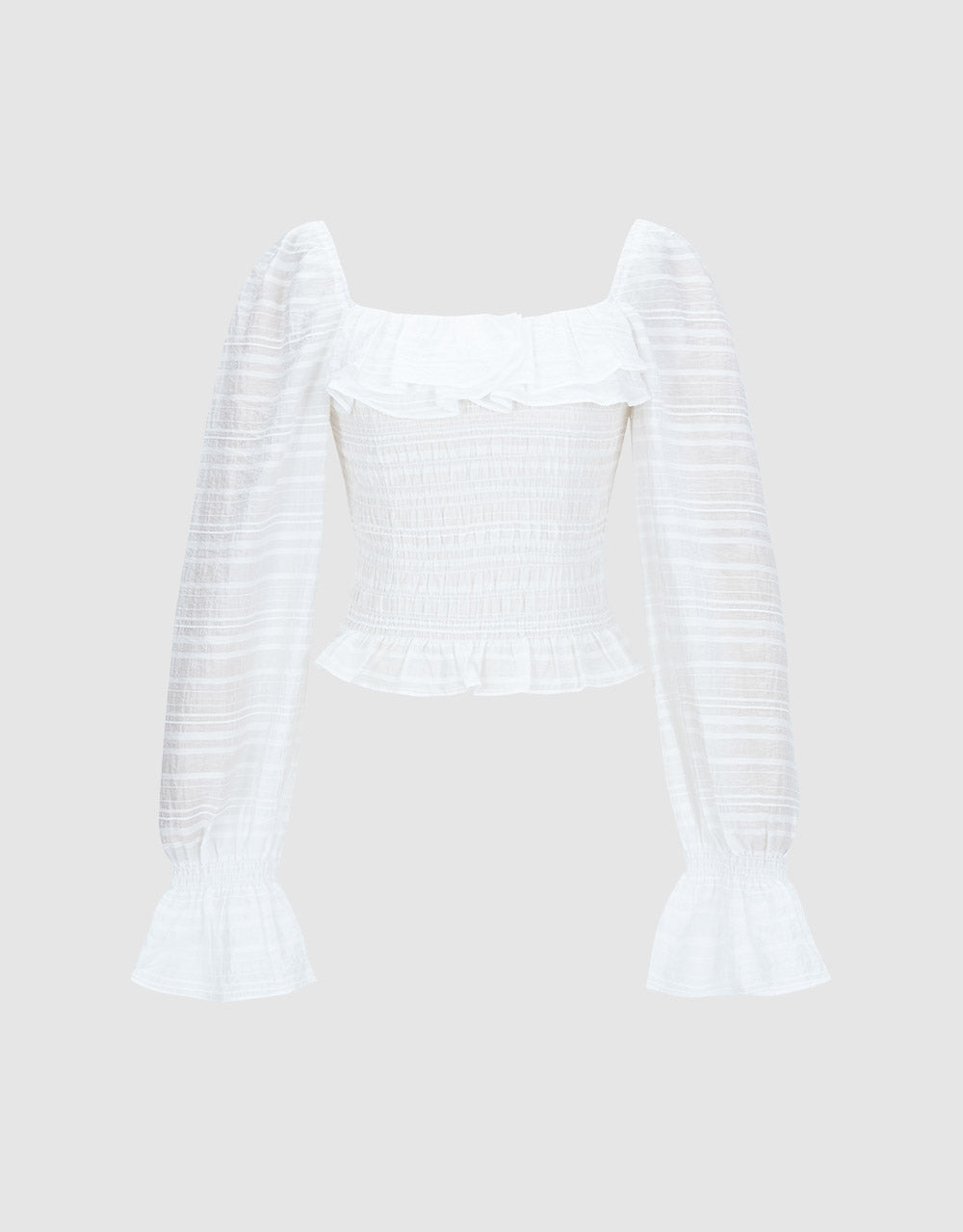 Puff Sleeve Ruffled Top