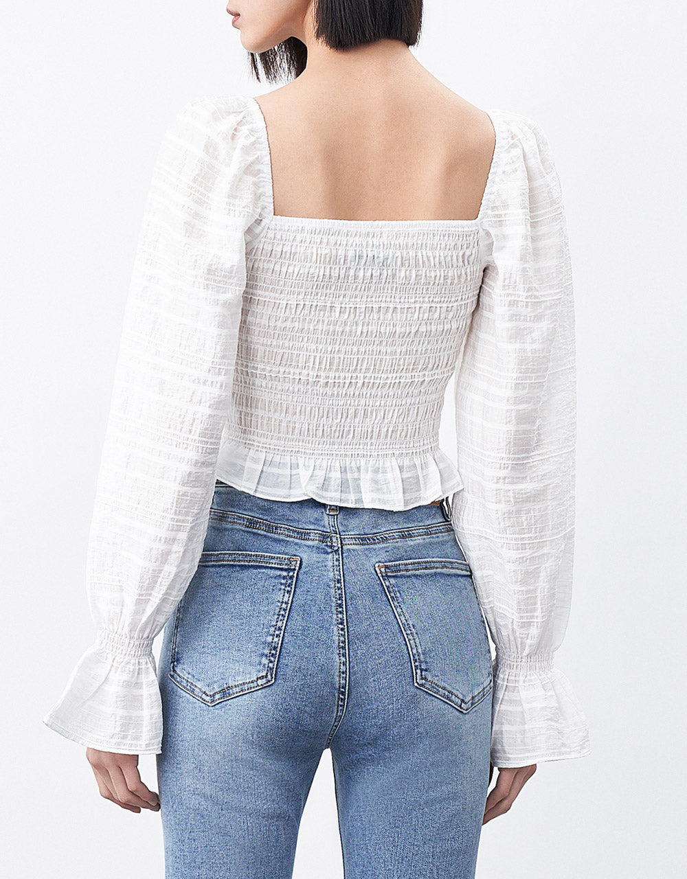 Puff Sleeve Ruffled Top