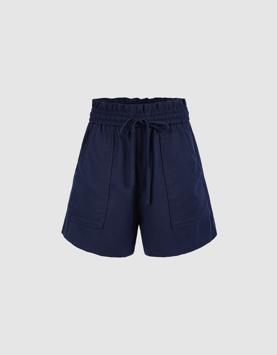 Paperbag Elastic Waist Shorts