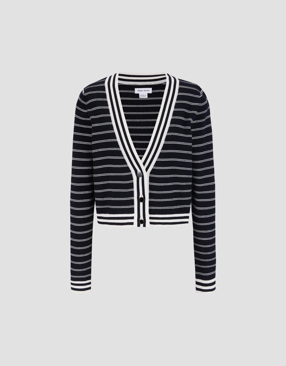 Horizontal Stripe Knit Cardigan