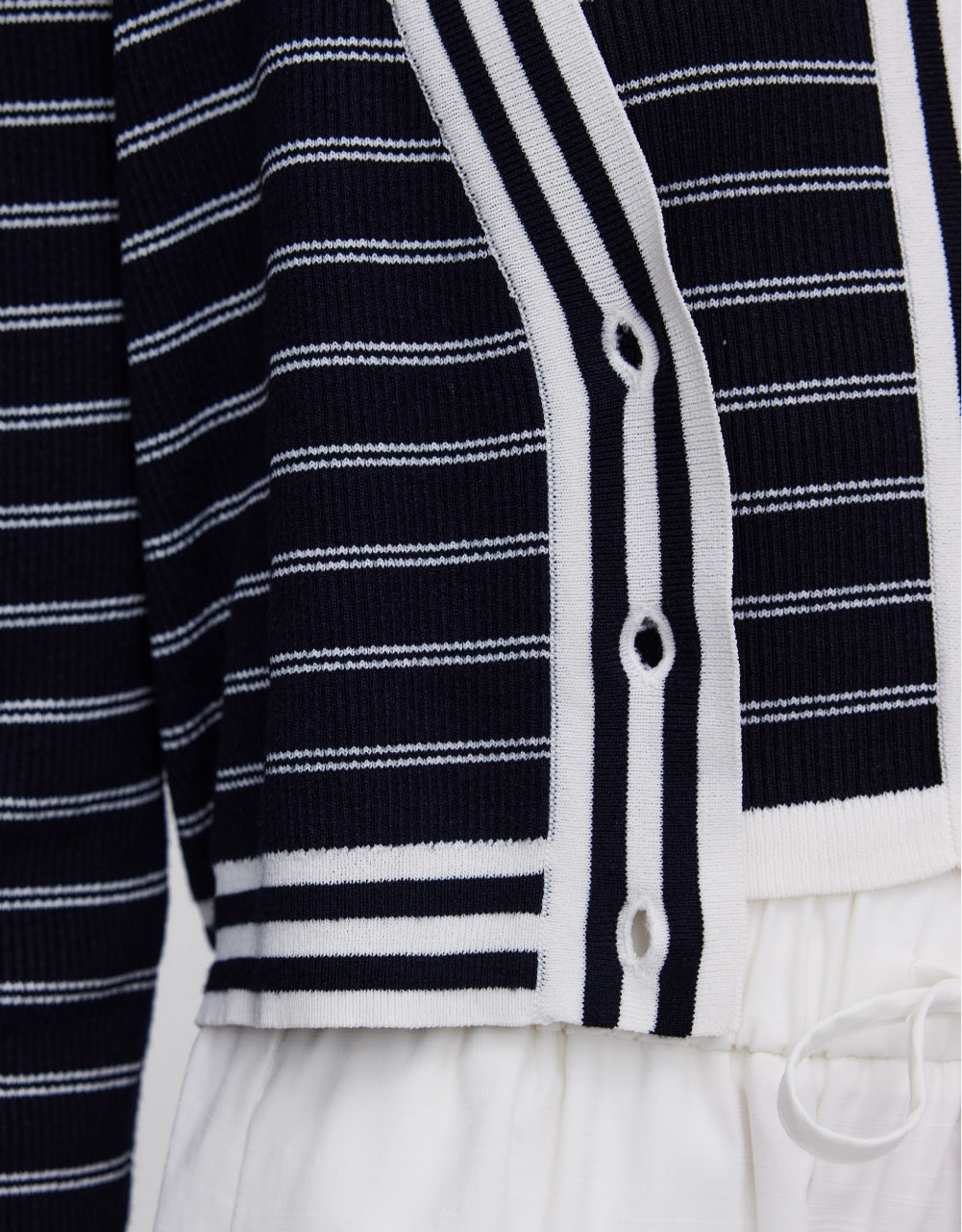 Horizontal Stripe Knit Cardigan