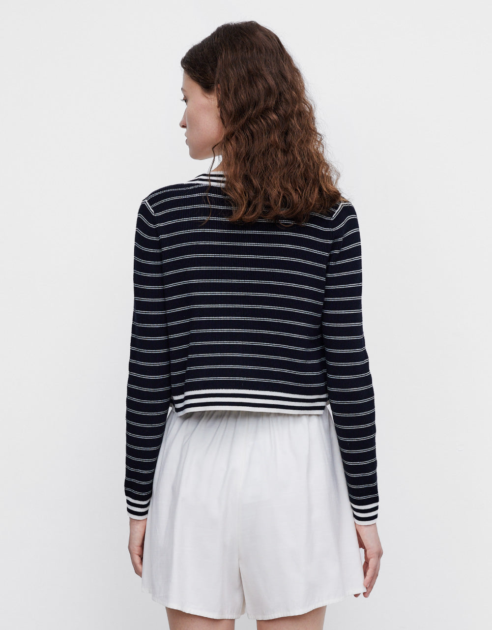 Horizontal Stripe Knit Cardigan