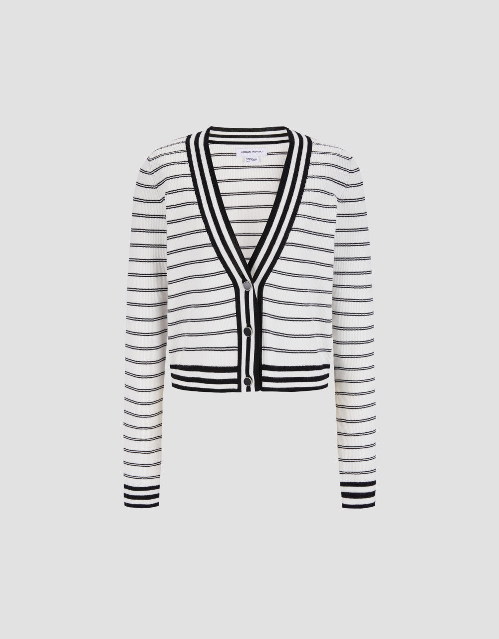 Horizontal Stripe Knit Cardigan