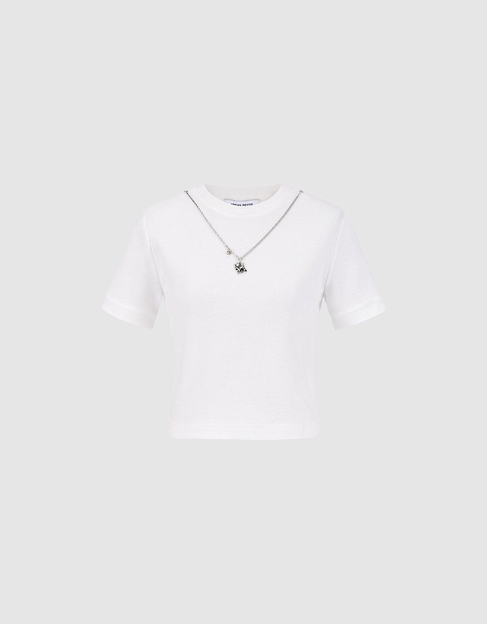 Cropped T-Shirt With Chain