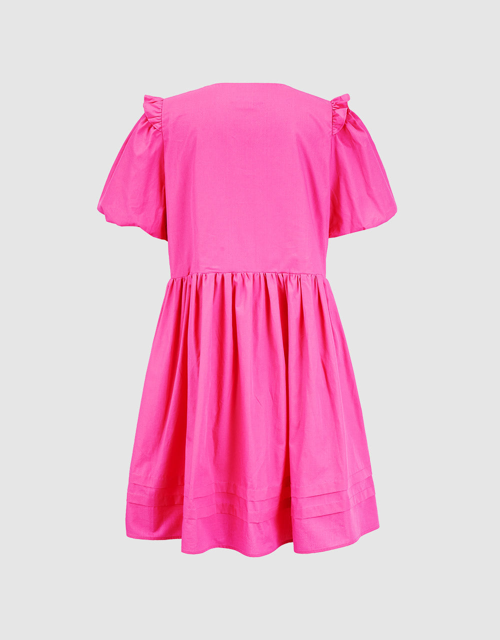 Lace Up Puff Sleeve Dress