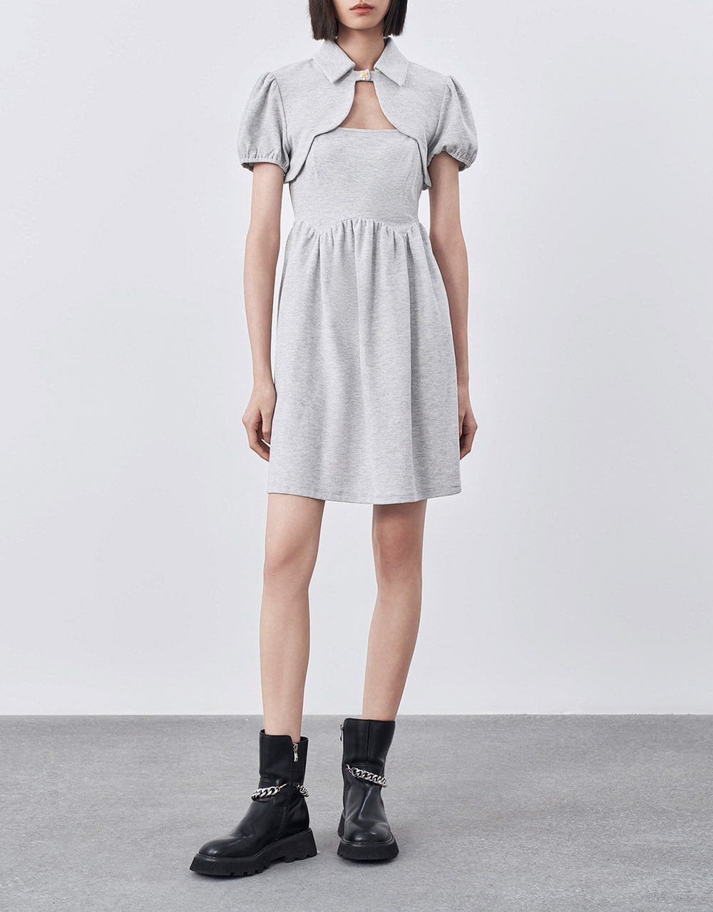 Combination Peplum Dress