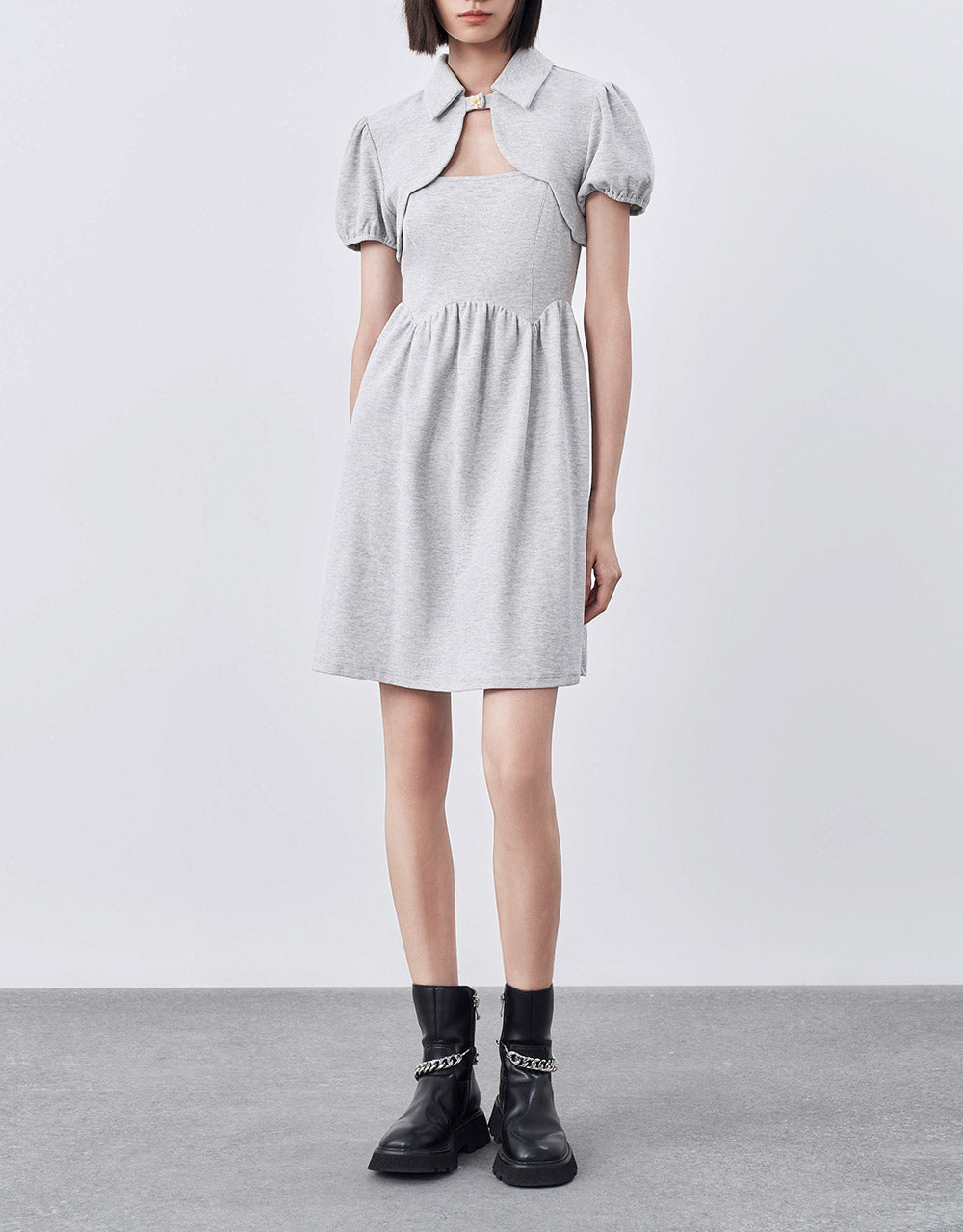 Combination Peplum Dress