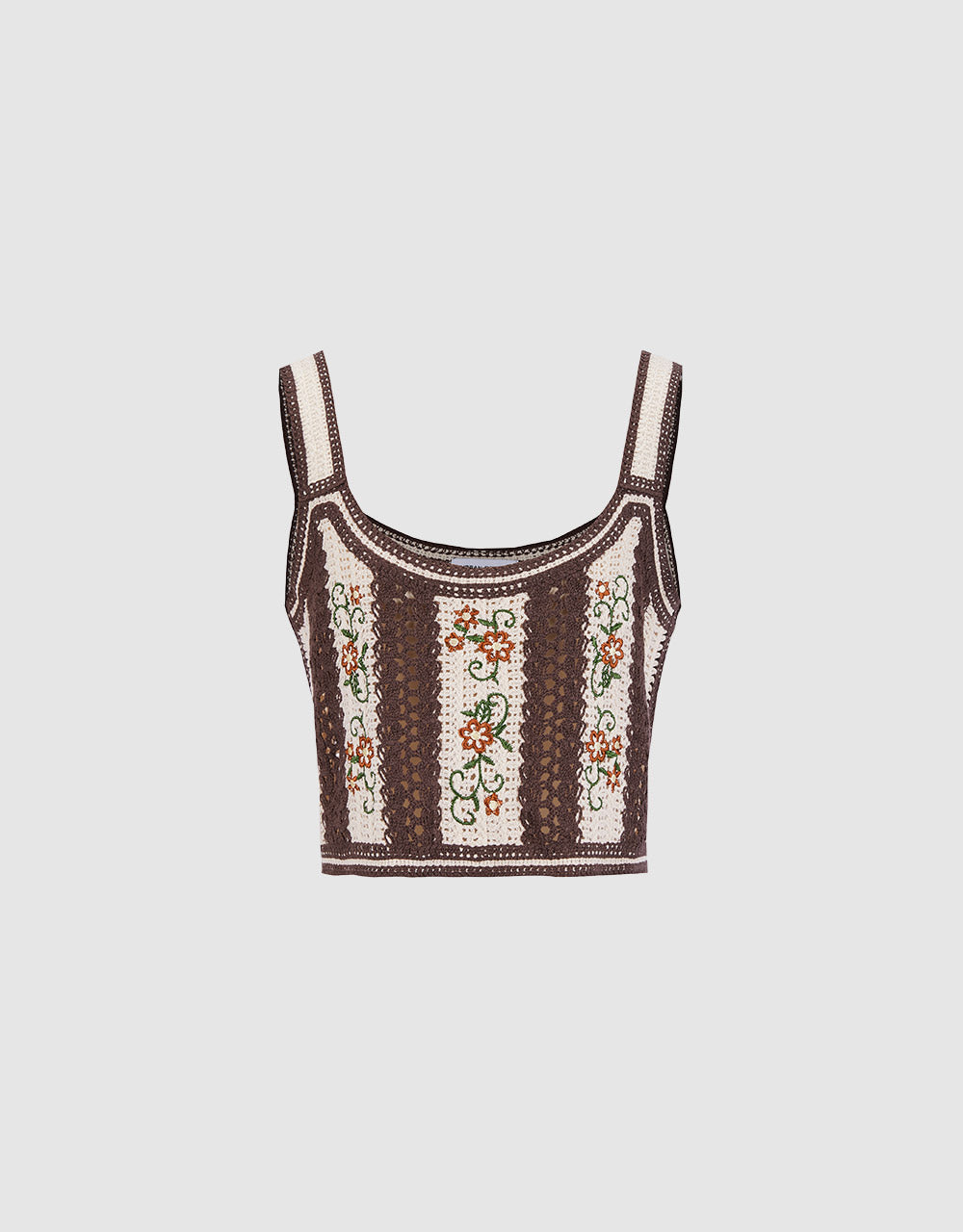 Flower Embroidered Knit Top
