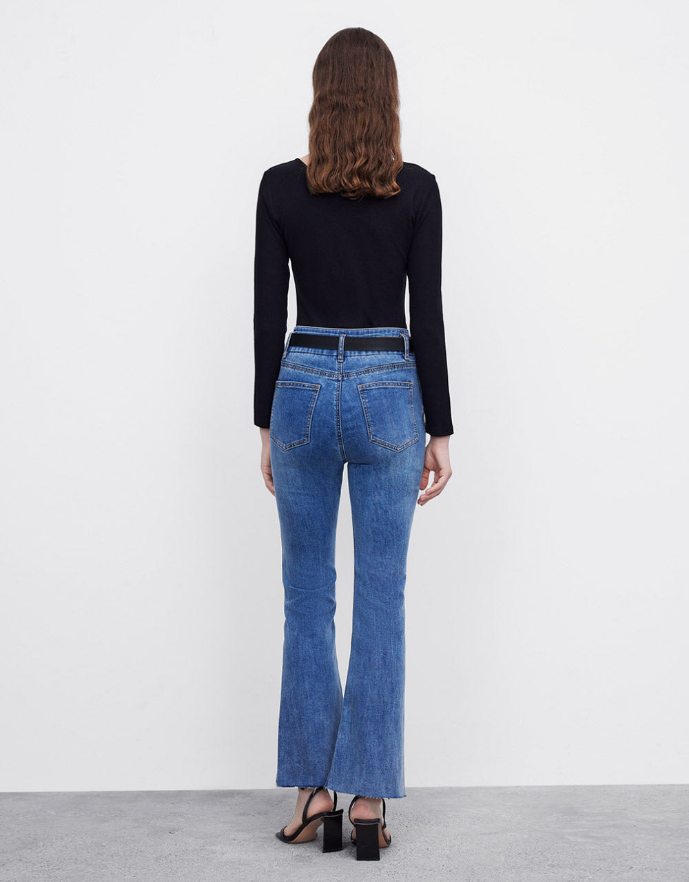 Slit Hem Flare Jeans