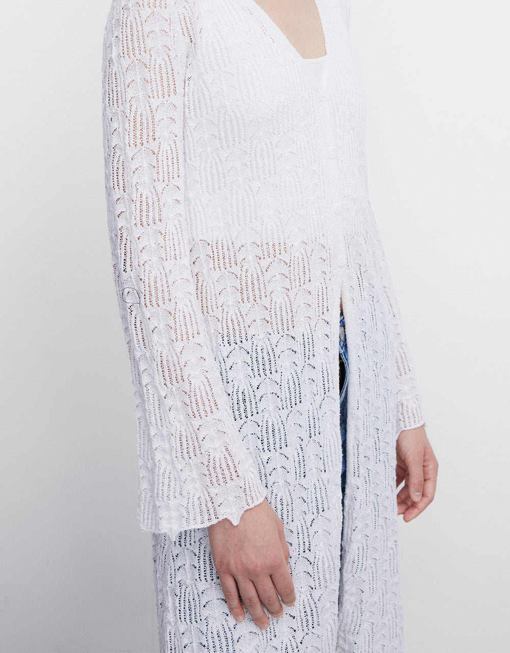 Textured Long Cardigan
