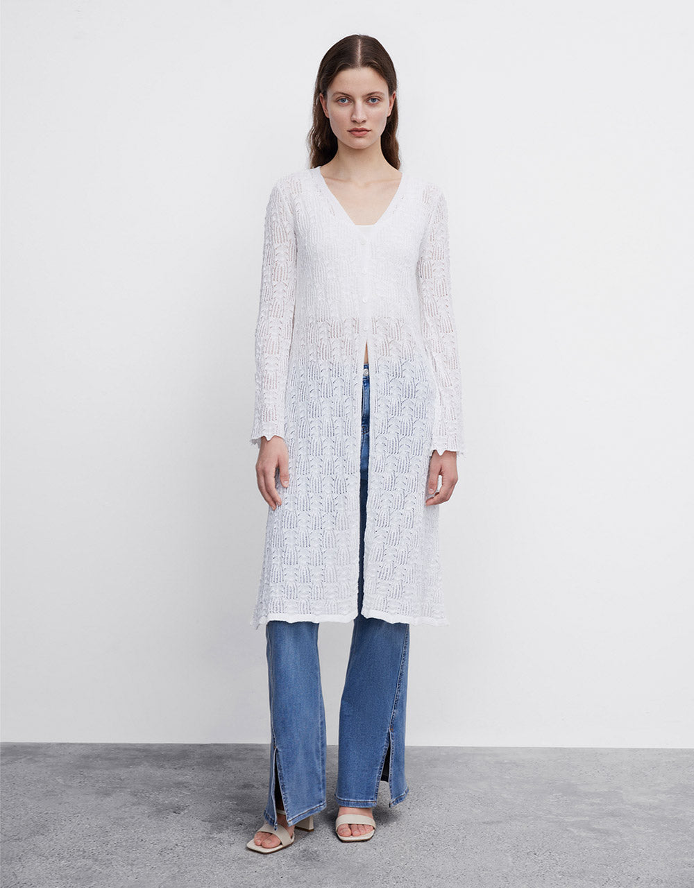 Textured Long Cardigan