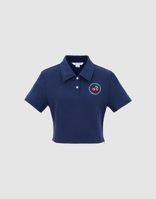 Cherry Print Cropped T-Shirt