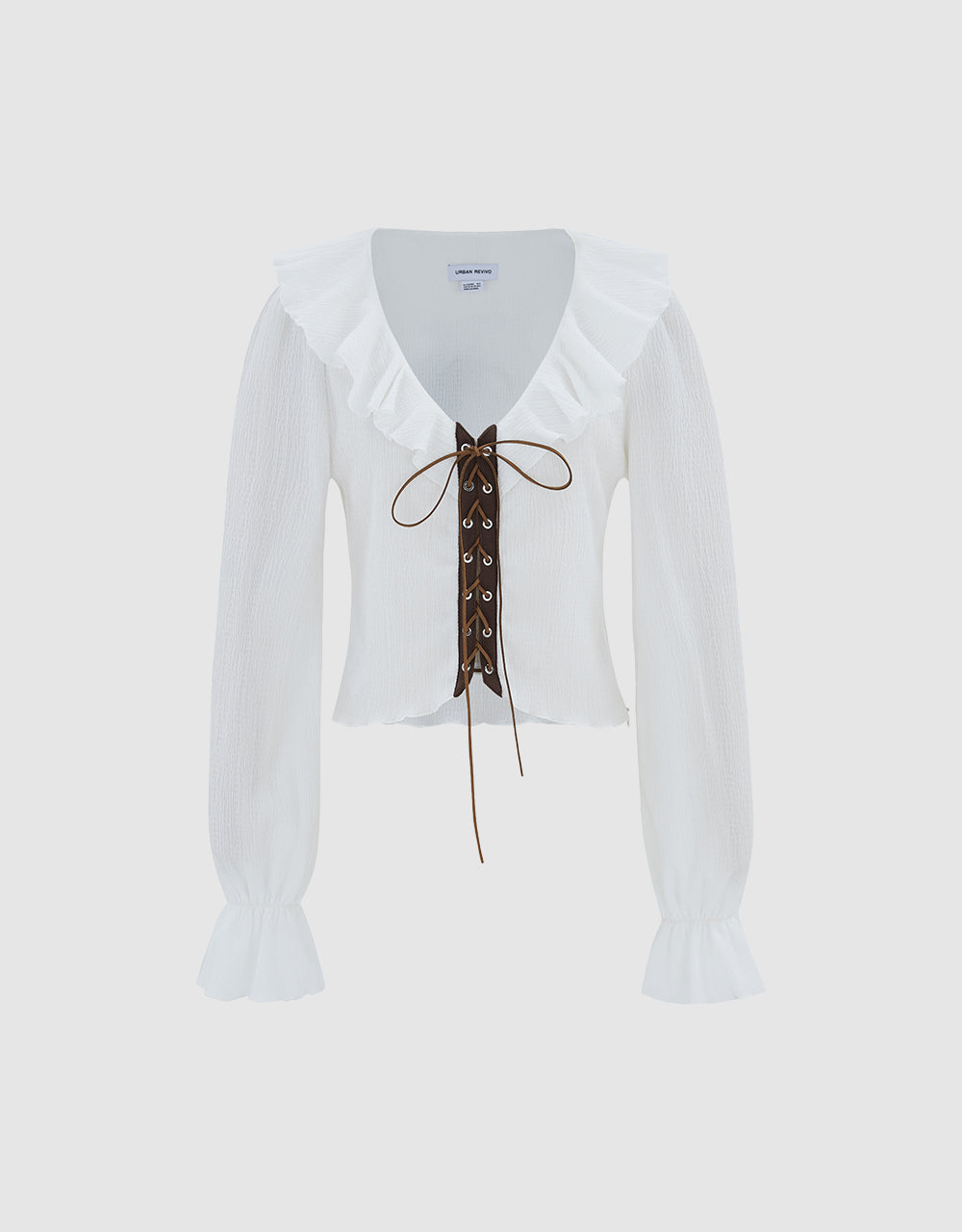 Ruffled Cropped Blouse