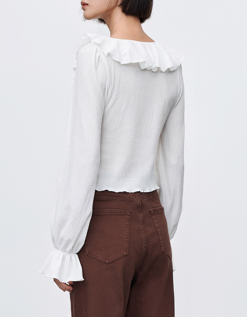 Ruffled Cropped Blouse