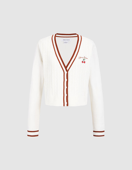 Cherry Embroidered Cardigan