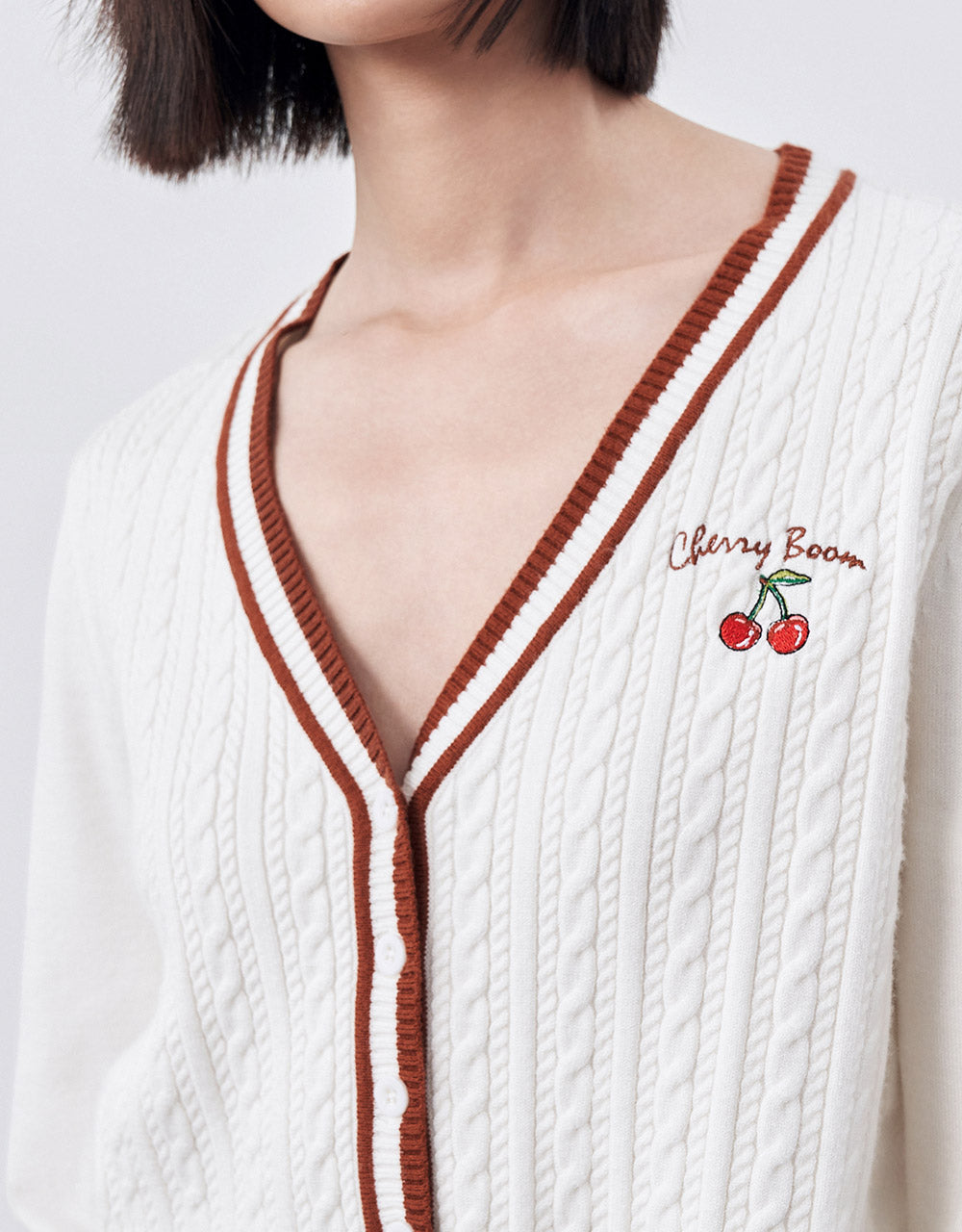 Cherry Embroidered Cardigan