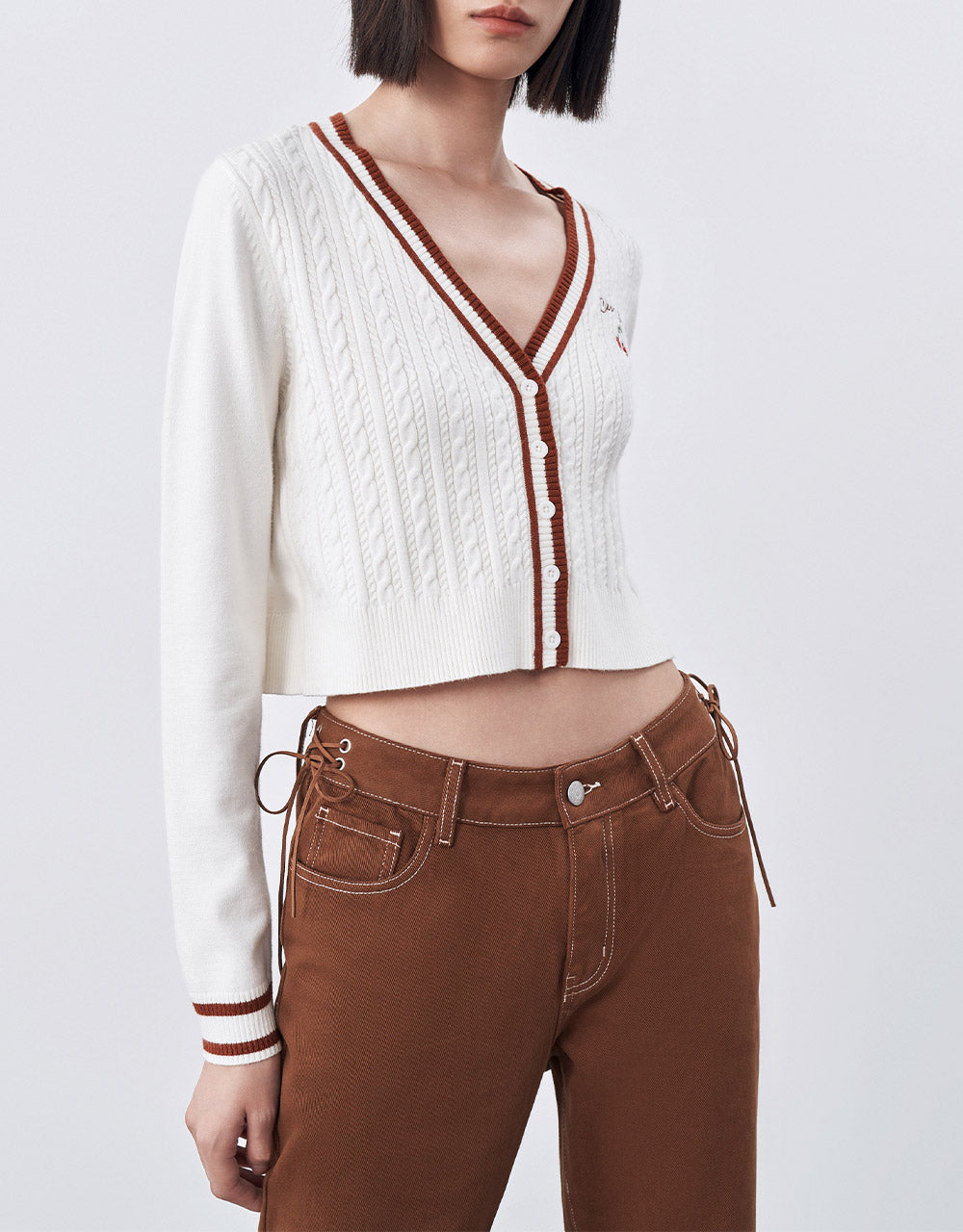 Cherry Embroidered Cardigan