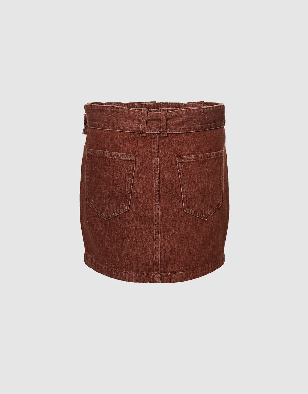 Belted Mini Denim Skirt