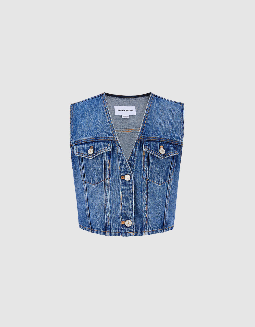 Cropped Denim Vest