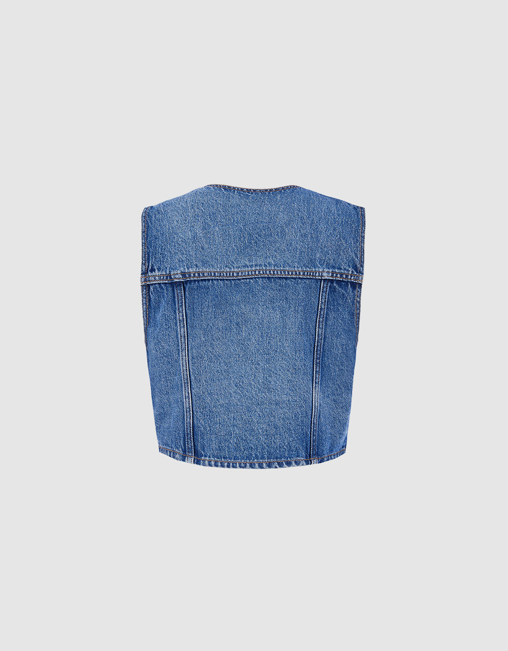 Cropped Denim Vest