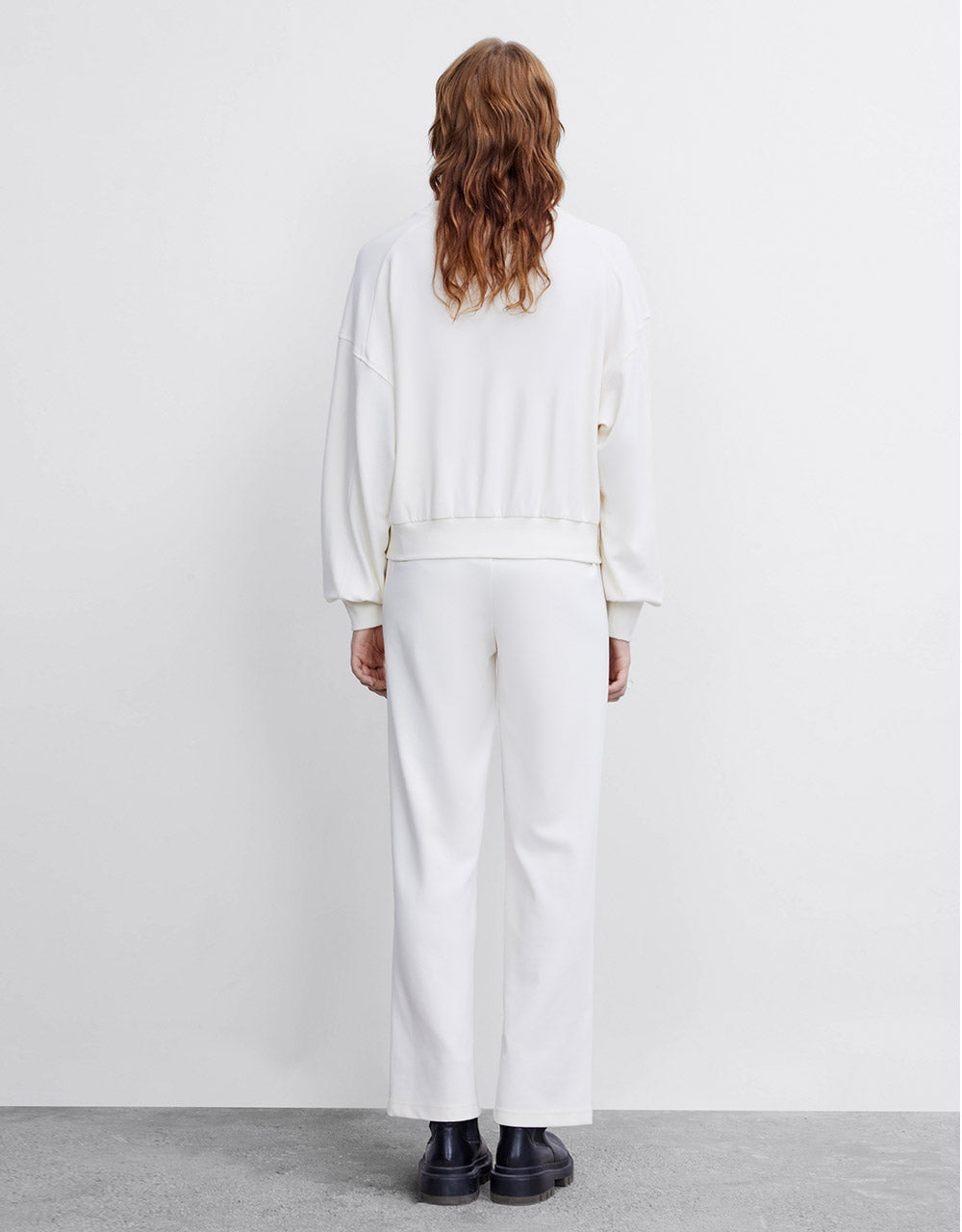 Elastic Waist Straight Pants