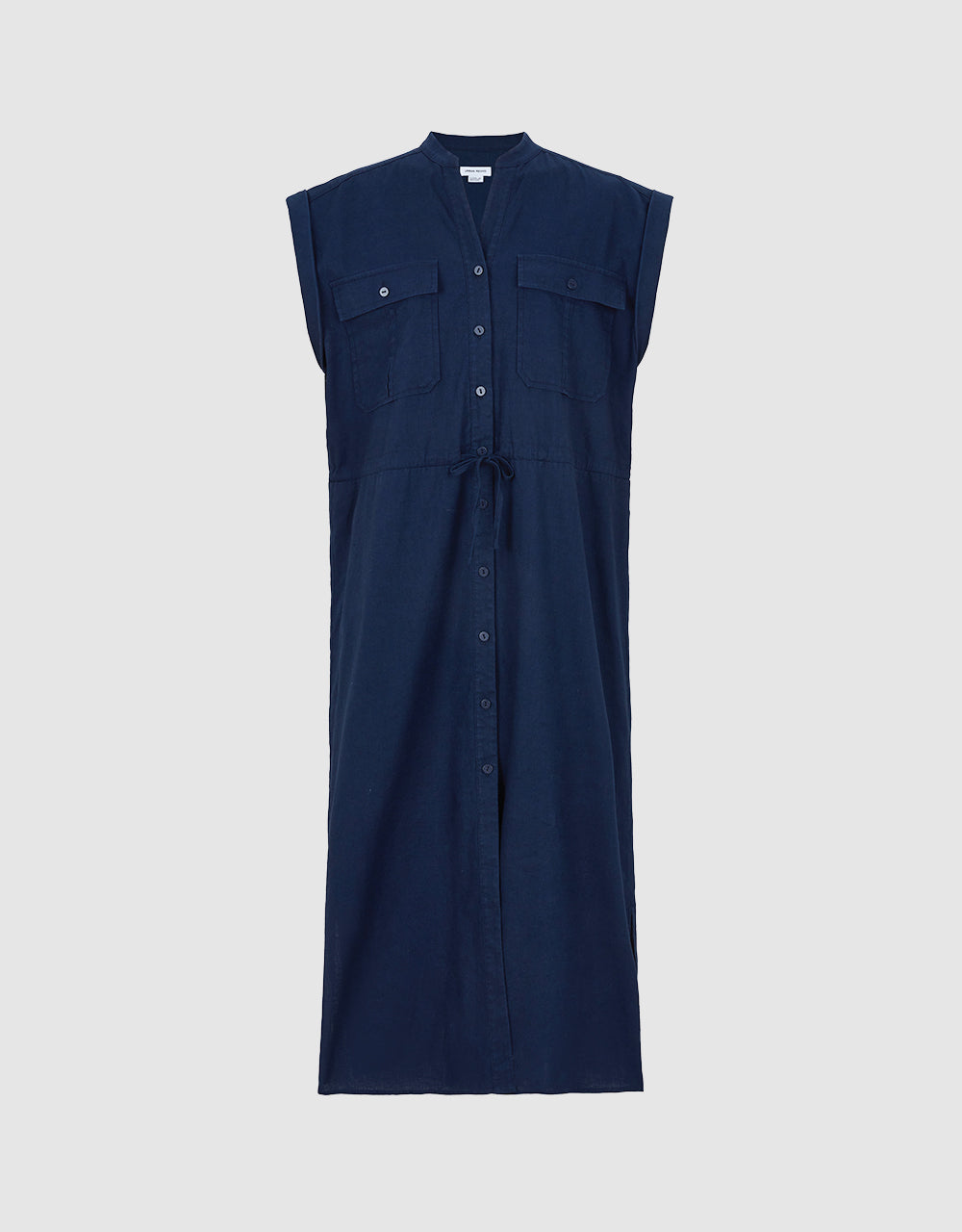 Buttoned Gathered Waist Dress