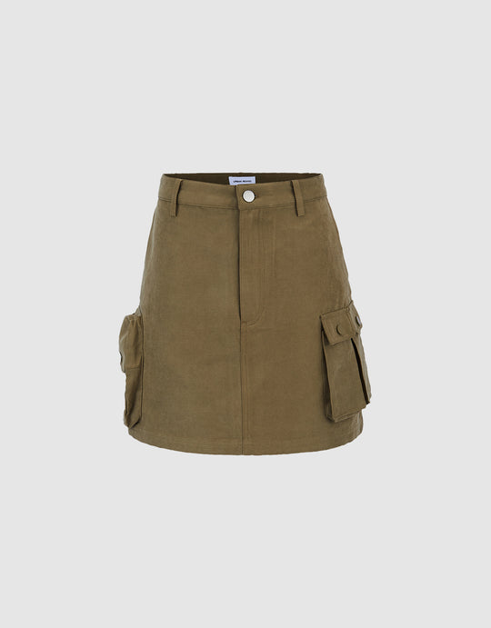 Flap Pocket Mini Skirt