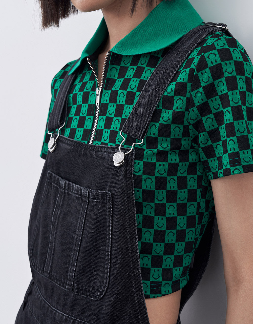 Denim Wide Leg Dungarees