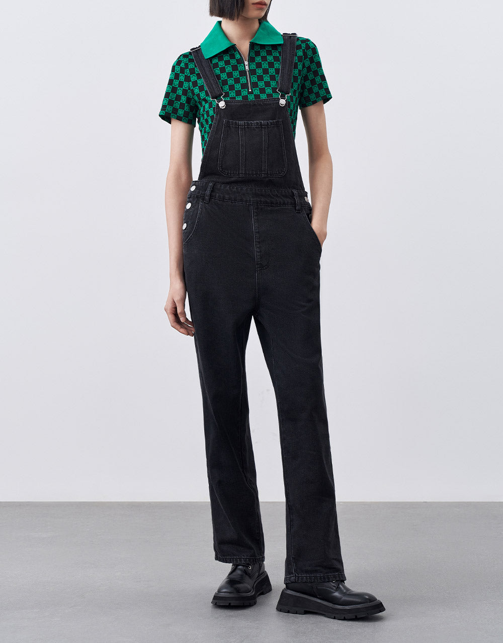 Denim Wide Leg Dungarees