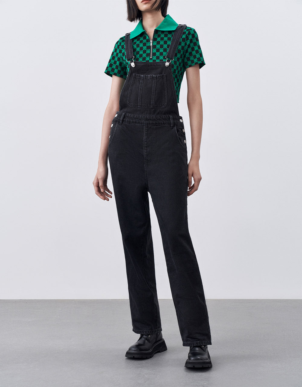 Denim Wide Leg Dungarees
