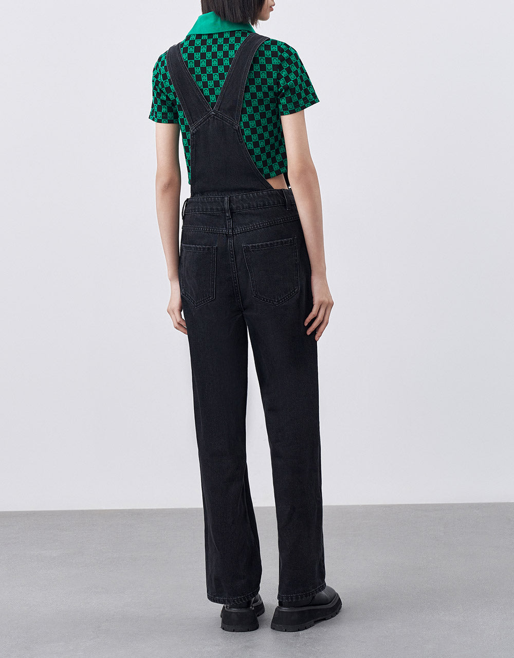 Denim Wide Leg Dungarees
