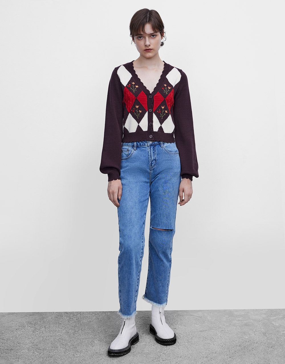 Ripped Straight Jeans