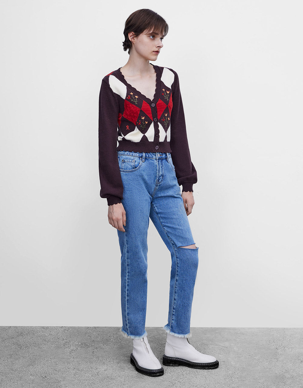 Ripped Straight Jeans