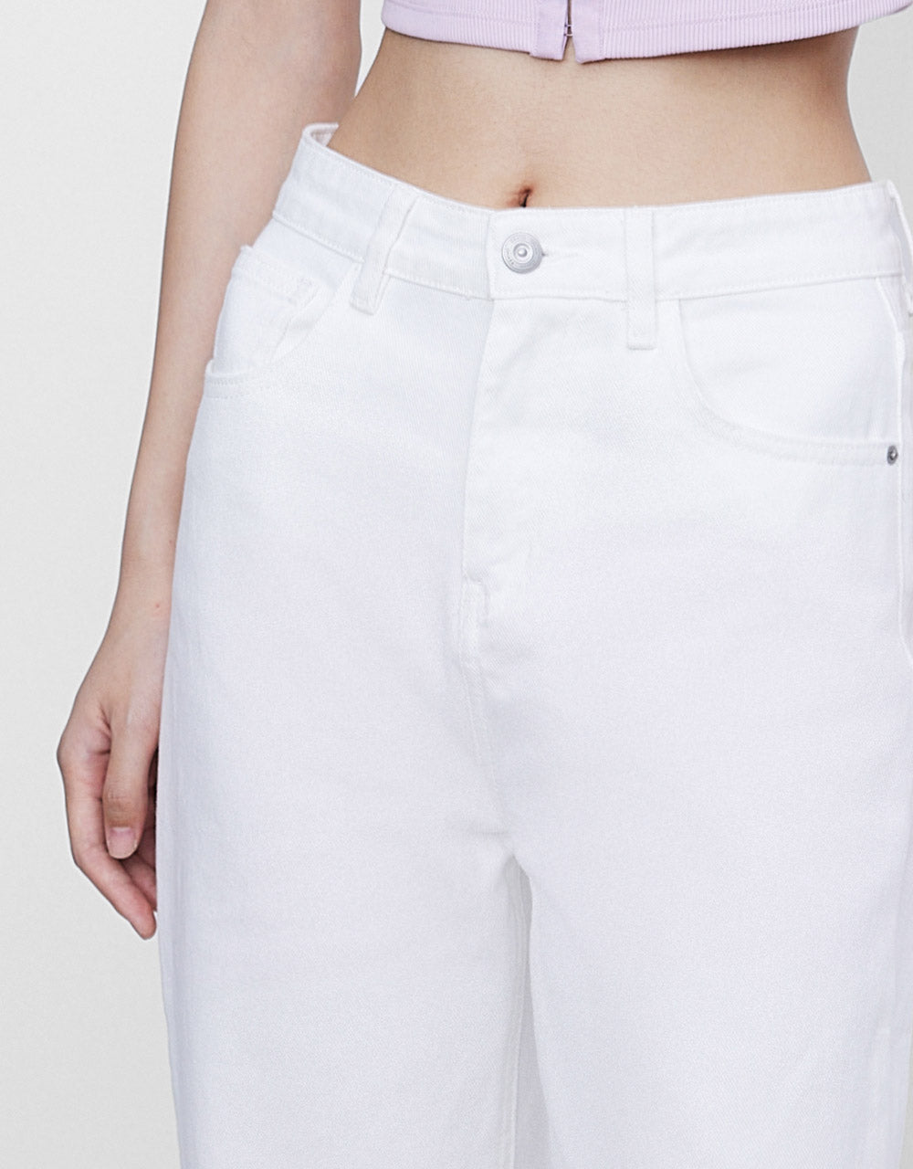 Slit Hem Wide Leg Jeans