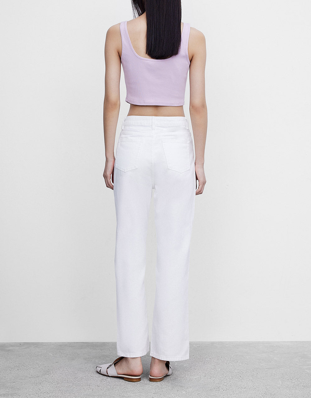 Slit Hem Wide Leg Jeans