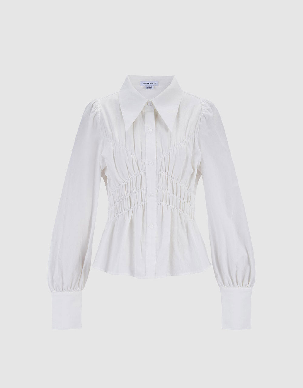 Shirred Ruffled Shirt