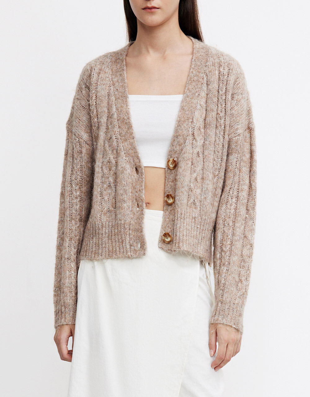 Button Up Cable Knit Cardigans