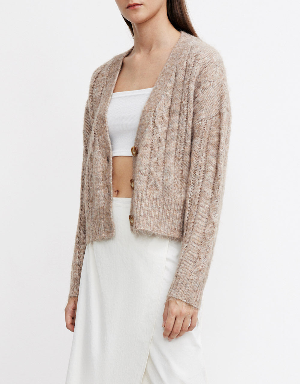 Button Up Cable Knit Cardigans
