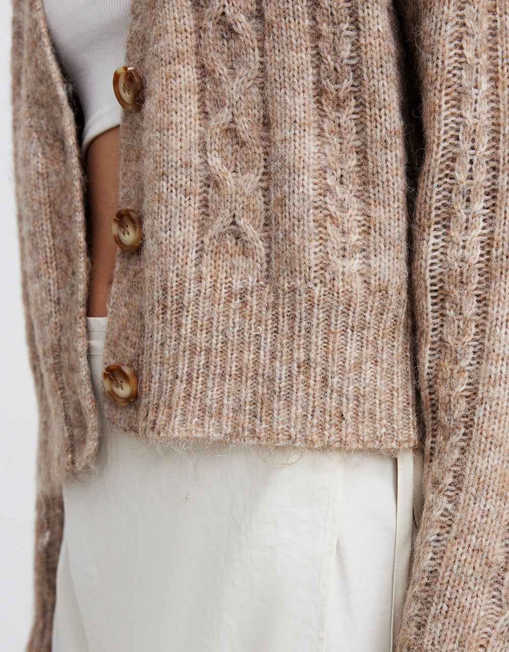 Button Up Cable Knit Cardigans