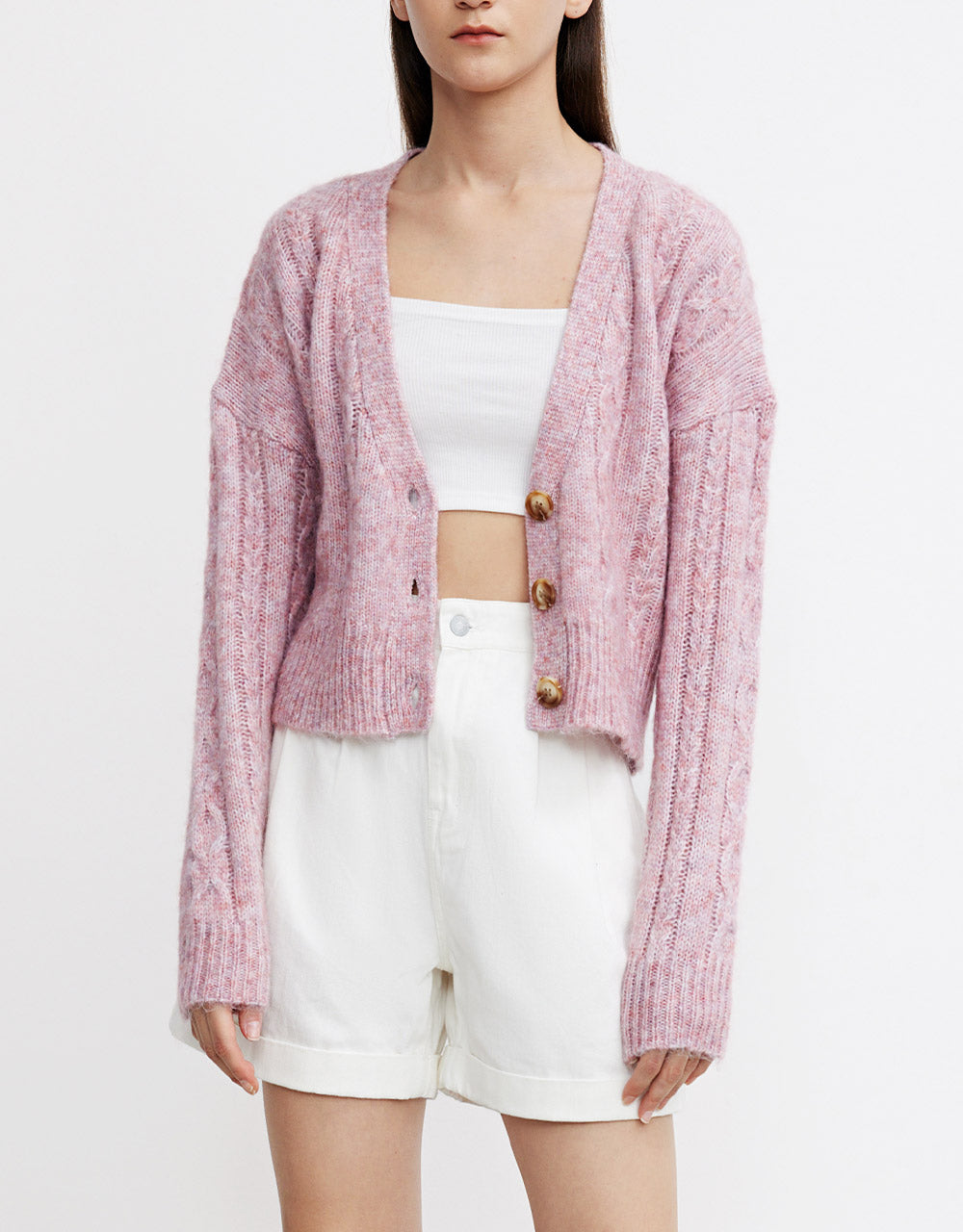 Button Up Cable Knit Cardigans