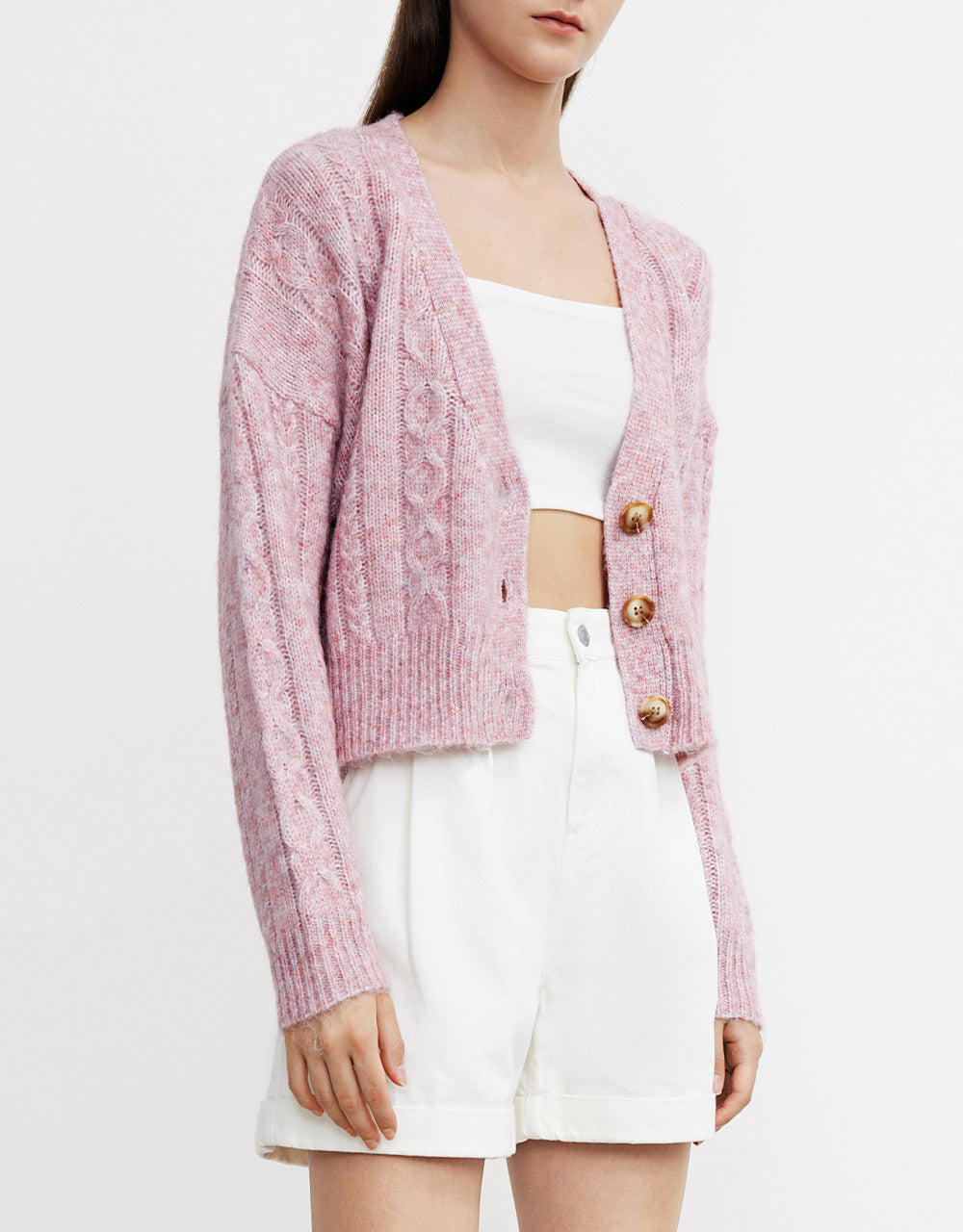 Button Up Cable Knit Cardigans