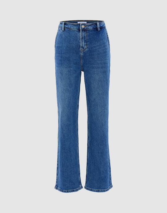 Mid Waist Wide Leg Jeans