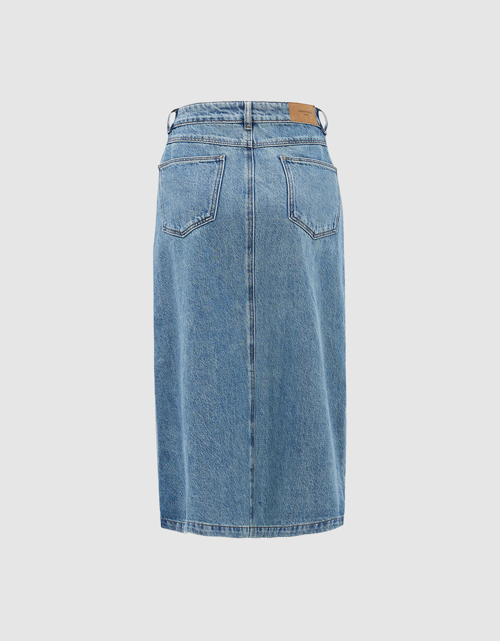 Slit Hem Denim Skirt