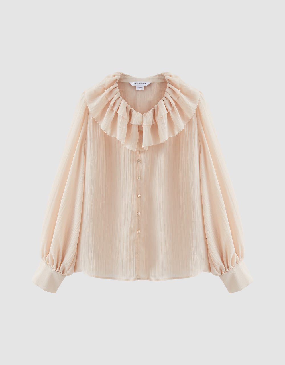 Ruffle Lapel Chiffon Shirt